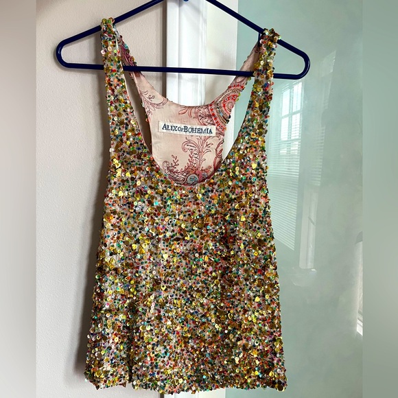 Alix of Bohemia Vibrant Sequin Tank Top - Picture 1 of 5